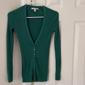 Forever 21 Teal Ribbed Button-Up Cardigan